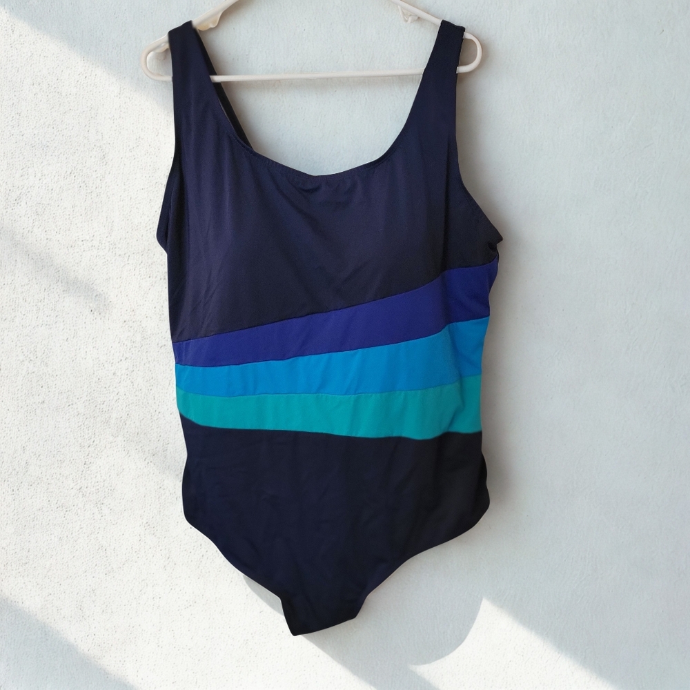 Swimsuits For All Navy and Teal Swimsuit